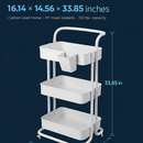 3-Tier Rolling Utility Cart with Mesh Baskets by LJGDeals
