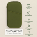 Travel Passport Wallet 12Cells Ticket ID Credit Card Holder Water Repellent Documents Phone Organizer Zipper Case Business Trip Daily Use by LJGDeals