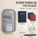 Travel Passport Wallet 12Cells Ticket ID Credit Card Holder Water Repellent Documents Phone Organizer Zipper Case Business Trip Daily Use by LJGDeals
