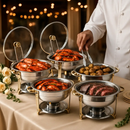 Chafing Dish Buffet Set - Round Stainless Steel by LJGDeals