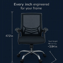 Mesh Ergonomic Office Chair with 135° Reclining Task Chair with 3.94in Adjustable Height Virgin Sponge Seat Cushion by LJGDeals