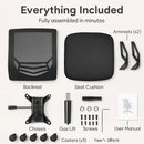 Mesh Ergonomic Office Chair with 135° Reclining Task Chair with 3.94in Adjustable Height Virgin Sponge Seat Cushion by LJGDeals