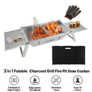 3-in-1 Foldable Charcoal Grill for Camping & Tailgating by LJGDeals
