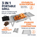 3-in-1 Foldable Charcoal Grill for Camping & Tailgating by LJGDeals