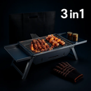 3-in-1 Foldable Charcoal Grill for Camping & Tailgating by LJGDeals