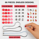Charm Bracelet Making Kit - 66 Pcs DIY Beads Set by LJGDeals