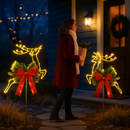 2Pcs Christmas Lighted Reindeer Decoration LED Pathway Stake Lights Battery Powered for Outdoor Garden Lawn Porch Front Door Patio Holiday Decor by LJGDeals