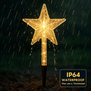 8Pack Christmas Solar Stake Light 64LED Beads Star-Shaped Pathway Lights With 8 Lighting Modes IP64 Waterproof Xmas Decoration For Garden Patio Yard P by LJGDeals