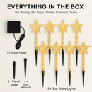 8Pack Christmas Solar Stake Light 64LED Beads Star-Shaped Pathway Lights With 8 Lighting Modes IP64 Waterproof Xmas Decoration For Garden Patio Yard P by LJGDeals