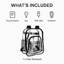 Clear Heavy-Duty Transparent Backpack for Work & College by LJGDeals