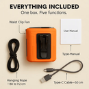 Portable 5-in-1 Waist Clip Fan with 5 Speeds and Light by LJGDeals