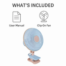 8.66In Oscillating Clip On Fan 2 Speeds Quiet Clamp Fan with 90° Oscillating & Tilting Angle Desktop Wall Mount for Home Office Dorms Strollers by LJGDeals