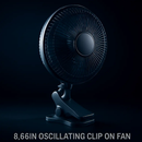 8.66In Oscillating Clip On Fan 2 Speeds Quiet Clamp Fan with 90° Oscillating & Tilting Angle Desktop Wall Mount for Home Office Dorms Strollers by LJGDeals