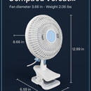 8.66In Oscillating Clip On Fan 2 Speeds Quiet Clamp Fan with 90° Oscillating & Tilting Angle Desktop Wall Mount for Home Office Dorms Strollers by LJGDeals