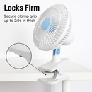 8.66In Oscillating Clip On Fan 2 Speeds Quiet Clamp Fan with 90° Oscillating & Tilting Angle Desktop Wall Mount for Home Office Dorms Strollers by LJGDeals