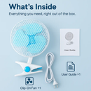 Clip On Fan, 2-Speed, Quiet Desk/Wall Mount by LJGDeals