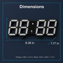 3D LED Digital Wall Clock for Home and Office Use by LJGDeals