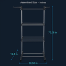 Clothes Drying Rack with Rolling Wheels and Side Wings by LJGDeals