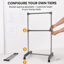 Clothes Drying Rack with Rolling Wheels and Side Wings by LJGDeals