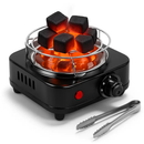 Electric Charcoal Burner 500W Hookah Charcoal Burner Compact Coal Burner for Hooka Cubes Shisha with Grill and Tongs 5 Temperature Gears 338℉-1022℉ Th by LJGDeals