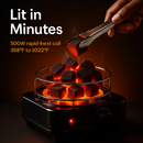 Electric Charcoal Burner 500W Hookah Charcoal Burner Compact Coal Burner for Hooka Cubes Shisha with Grill and Tongs 5 Temperature Gears 338℉-1022℉ Th by LJGDeals