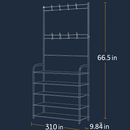 Entryway Coat Rack and Shoe Storage Shelf Black 4-Tier by LJGDeals