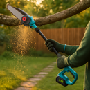 2-IN-1 Cordless Pole Saw And Mini Chainsaw With Extension Pole 21V Battery 6” Electric Brushless Pole Chainsaw with Digital Display Auto Oiler Safety by LJGDeals