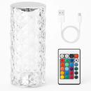 Crystal Diamond Rose Table Lamp - Dimmable, Remote Control by LJGDeals