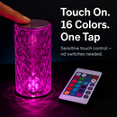 Crystal Diamond Rose Table Lamp - Dimmable, Remote Control by LJGDeals