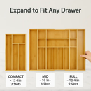 Bamboo Expandable Cutlery Tray Organizer with Dividers by LJGDeals