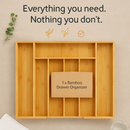 Bamboo Expandable Cutlery Tray Organizer with Dividers by LJGDeals