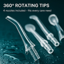 Portable Water Dental Flosser Cordless Rechargeable Dental Oral Irrigator IPX7 Waterproof Teeth Cleaner with 4 Modes 4 Nozzles 10.15oz Detachable Wate by LJGDeals