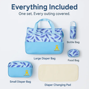 5Pcs Baby Nappy Diaper Bags Set Mummy Diaper Handbags with Diaper Pad Food Bag Bottle Bag Travel Tote Bags For Mom Dad by LJGDeals