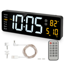 LED Digital Wall Clock with Remote - 12/24h, 3 Alarms by LJGDeals