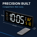 LED Digital Wall Clock with Remote - 12/24h, 3 Alarms by LJGDeals