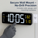 LED Digital Wall Clock with Remote - 12/24h, 3 Alarms by LJGDeals