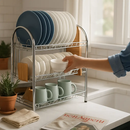 Three-Tier Dish Drying Rack with Drainage Trays by LJGDeals