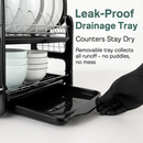 2 Tier Iron Dish Drying Rack for Kitchen Counter Storage by LJGDeals