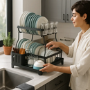 Dish Drying Rack with Drainboard and Utensil Holder by LJGDeals