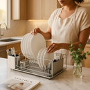 Dish Drying Rack with Drainboard and Cutlery Holder by LJGDeals