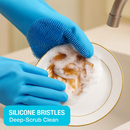 Silicone Dishwashing Gloves with Bristles by LJGDeals
