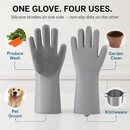 Silicone Dishwashing Gloves with Bristles by LJGDeals