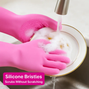 Silicone Dishwashing Gloves with Bristles by LJGDeals