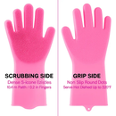 Silicone Dishwashing Gloves with Bristles by LJGDeals
