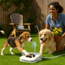 Dog Water Fountain Outdoor Dog Pet Water Dispenser Step-on Activated Sprinkler w/ Interactive Paw Pedal Valve for Drinking Fresh Water by LJGDeals