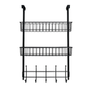 Over The Door Hooks Organizer with 5 Hooks and 2 Baskets by LJGDeals