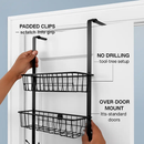 Over The Door Hooks Organizer with 5 Hooks and 2 Baskets by LJGDeals