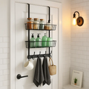 Over The Door Hooks Organizer with 5 Hooks and 2 Baskets by LJGDeals