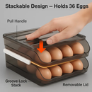 Egg Storage Box with Lid: Double Layer, Auto-Roll
