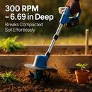 800W 21V Cordless Tiller Cultivator 3.0Ah Battery Powered Tiller with 8.66" Width 6.69" Depth Manganese Steel Tines for Soil Cultivation Weeding Garde by LJGDeals